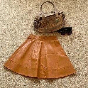 Bebe 100% Leather Skirt